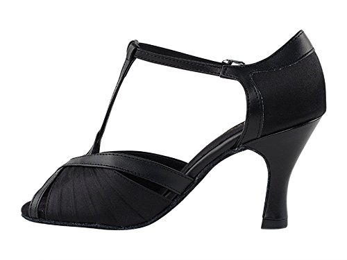 Very Fine Gabriella (2020) Womens Dance Shoes Ballroom Latin Salsa Tango Waltz Rhythm Swing Black Satin 2.5" Heel US 6.5 M