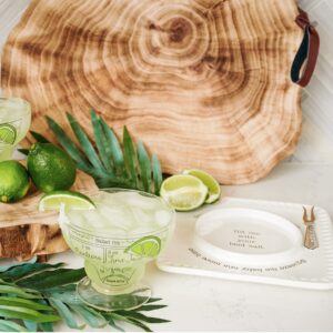 Mud Pie Margarita Gift Box | Includes 2 Margarita Glasses and Lime and Salt Rimmer