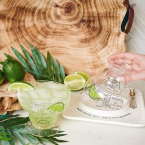 Mud Pie Margarita Gift Box | Includes 2 Margarita Glasses and Lime and Salt Rimmer