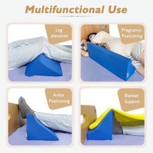 Mistuki Wedge Pillow for Sleeping Side Sleeper Body Positioners Bed Foam Wedges After Surgery Leg Elevation Incline Bolster 30 Degree Medical Triangle Positioning Pillow for Elderly Pregnancy