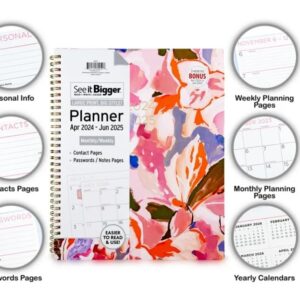 PlanAhead See IT Bigger Specialized Large Print, April 2024 June 2025 Weekly Monthly Large Planner, Size 8.5" x 11" and 6 in 1 Multicolor Ballpoint Colorful Ink Penfrom TheBeliver LLC.