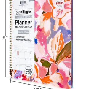PlanAhead See IT Bigger Specialized Large Print, April 2024 June 2025 Weekly Monthly Large Planner, Size 8.5" x 11" and 6 in 1 Multicolor Ballpoint Colorful Ink Penfrom TheBeliver LLC.