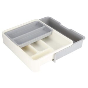 hyuduo utensil drawer organizer, expandable adjustable kitchen drawer organizer for utensils, compartment tidy drawer,storage box storage box