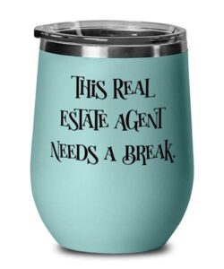 this real estate agent needs a. wine glass, real estate agent present from friends, beautiful stainless steel wine tumbler for colleagues