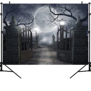 ouyida halloween night full moon backdrop gloomy woods graveyard photography background horrible cemetery spooky party banner halloween party decoration photo booth props 7x5ft tp17f