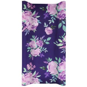 purple flower changing pad cover diaper changing mat cover sheets for newborn girls soft breathable nursery changing table sheets