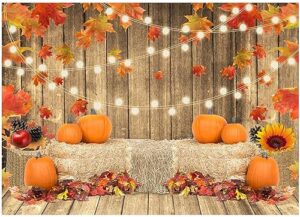 avezano fall pumpkin photography backdrop rustic thanksgiving harvest wooden floor background autumn maple leaves baby shower decorations party supplies photo booth props 7x5ft