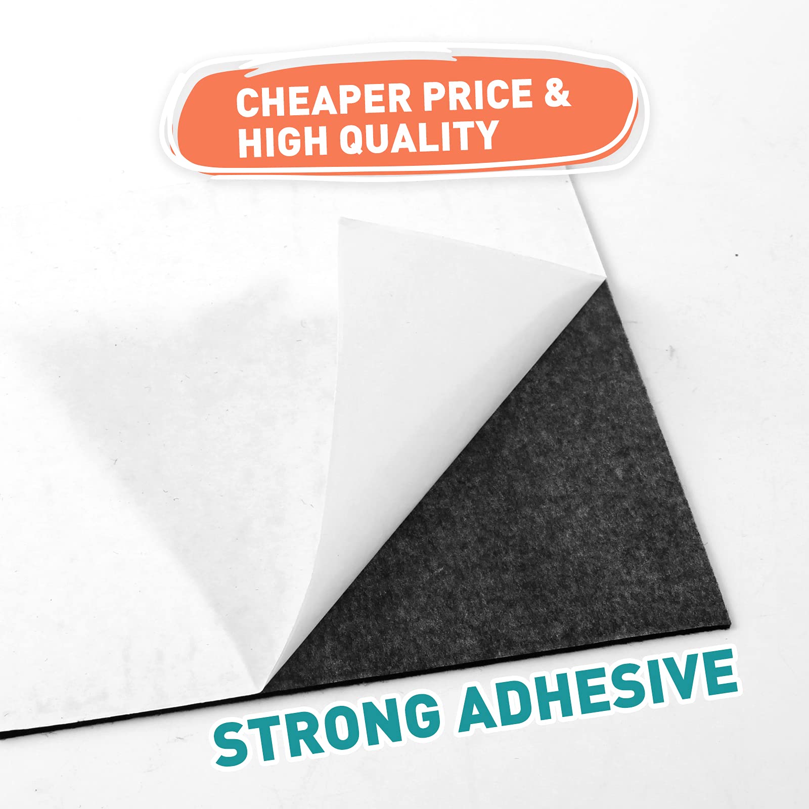 4" x 4" x 1/8" Thickness Adhesive Felt Sheet Furniture Pads Black Felt Fabric for Art Crafts and Home Making (10 Pieces)