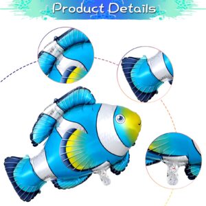 14 Pieces Sea Animal Balloons Under the Sea Balloons Octopus Shark Fish Ocean Balloons Sea Balloons Foil Balloons for Boys Girls Ocean Themed Party (Cute Style)