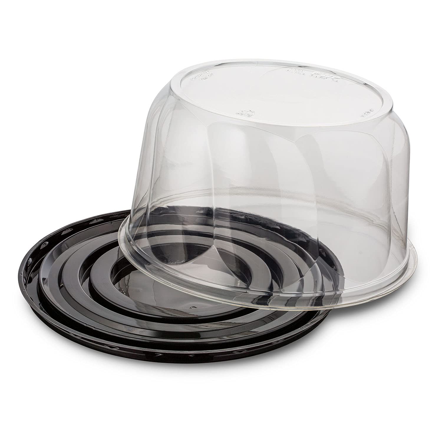 MT Products PET Plastic Cake Container with Clear Lid for Optimal Product Visibility for 6” Round Cake - (5 Pieces) Plastic Bakery Box - Made in the USA