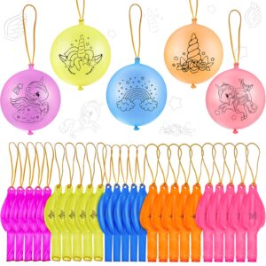 30 pack unicorn party favors punch balloons large punching ball latex balloons with rubber band handle for kids birthday party supplies