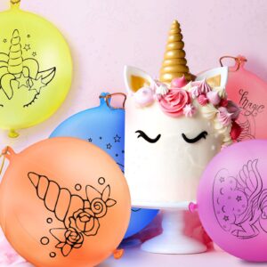 30 Pack Unicorn Party Favors Punch Balloons Large Punching Ball Latex Balloons with Rubber Band Handle for Kids Birthday Party Supplies