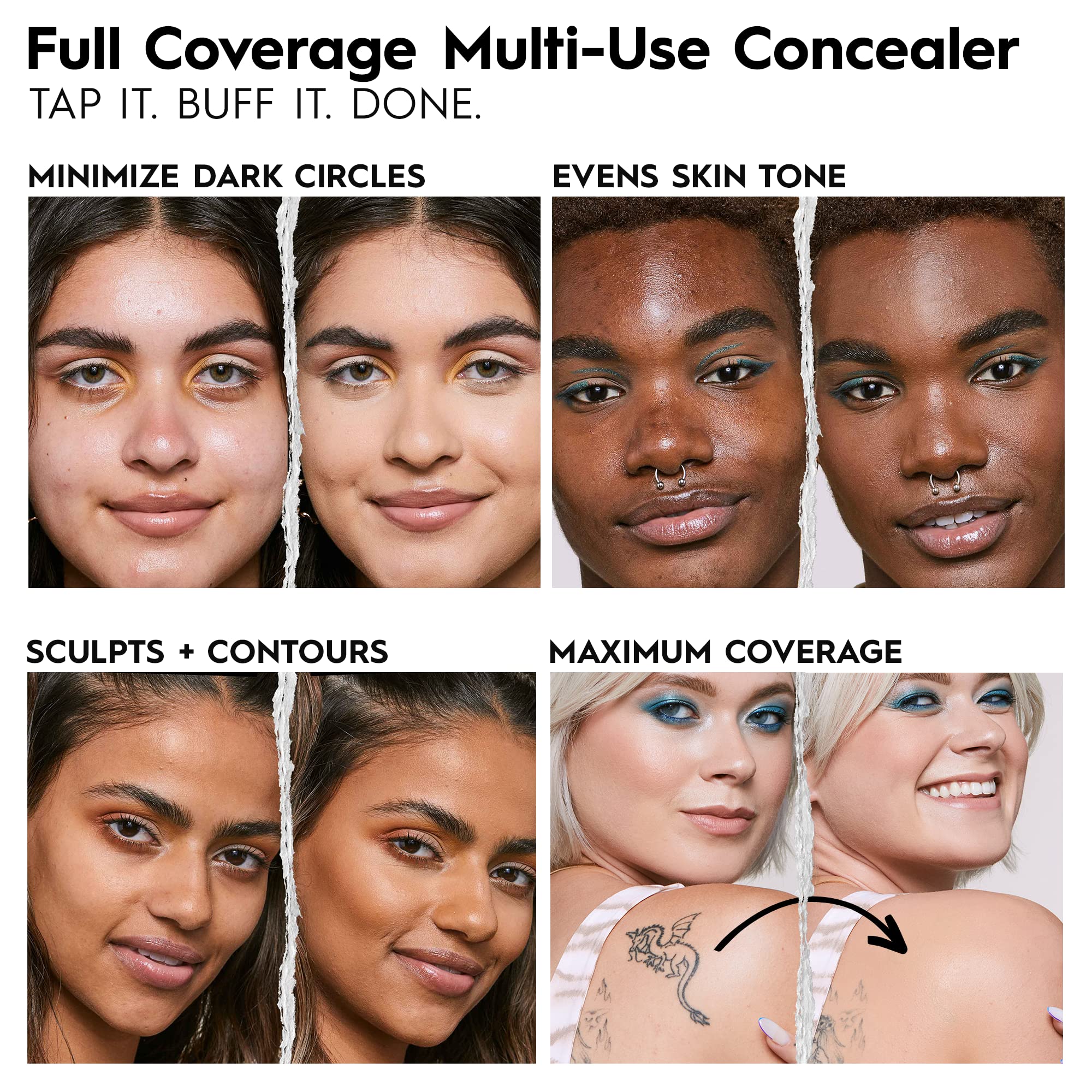 Urban Decay Quickie 24HR Multi-Use Full Coverage Concealer – Waterproof – Dual-Ended with Brush - Hydrating with Vitamin E - Natural Finish - Vegan & Cruelty Free - 20NN, 0.55 Oz