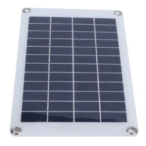 nwejron Solar Panel Charger, Solar Panel Kit Light Weight and Easy to Carry 50W 18V Polysilicon Photovoltaic Module for Garden for Home