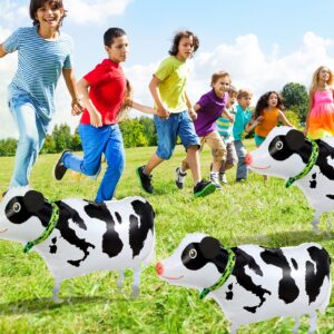 6 Pieces Walking Animal Balloons Foil Animal Air Walkers Pet Balloons Helium Farm Animal Balloons Party Decorations for Animal Theme Party Supplies Baby Shower Wedding Birthday Party Favors (Cow)