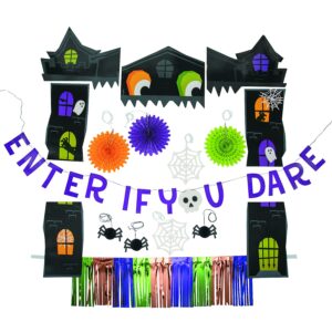 value haunted house trunk-or-treat decorating kit - party decor - 17 pieces