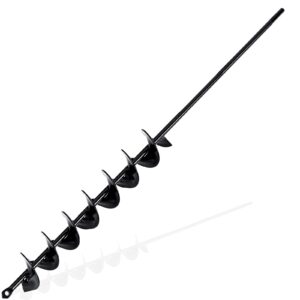 32" x 2" extended length auger drill bit for planting bulb flower & bedding, garden plant auger, no need to squat, post hole digger for 3/8" hex drive drill, earth auger bulb planter tool