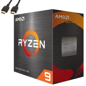 amd ryzen 9 5900x 12 cores, 24 threads 3.7ghz 64mb unlocked desktop gaming processor - 7nm, 5th gen, 4.8ghz max boost clock cpu - 100-100000061wof - broage hdmi cable - 1 pack