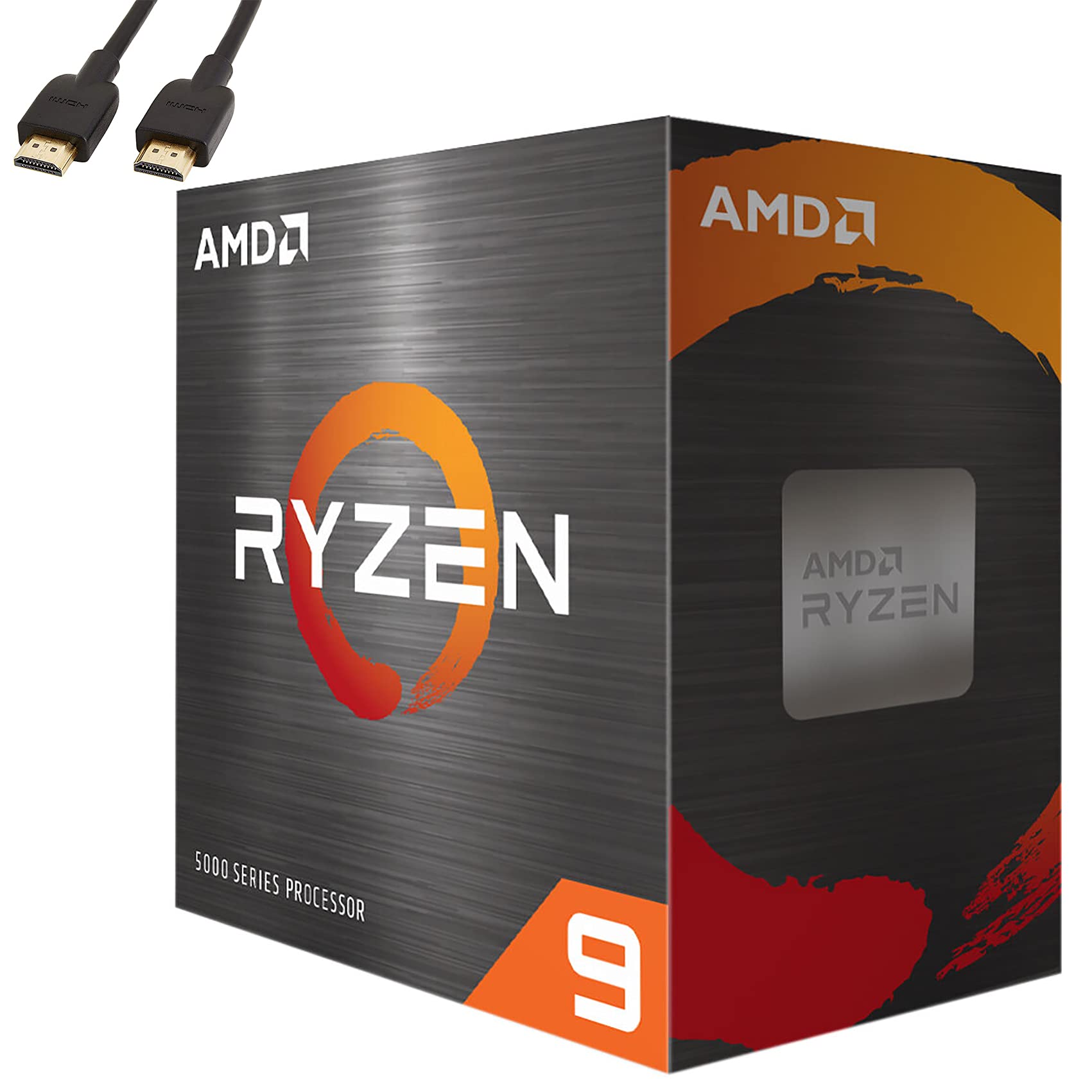 AMD Ryzen 9 5900X 12 Cores, 24 Threads 3.7GHz 64MB Unlocked Desktop Gaming Processor - 7nm, 5th Gen, 4.8GHz Max Boost Clock CPU - 100-100000061WOF - BROAGE HDMI Cable - 1 Pack