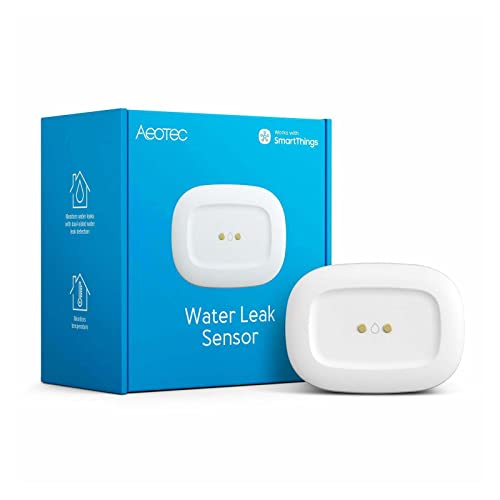 Aeotec SmartThings SmartThings Water Leak Sensor, ZigBee, Battery Powered, Smart Home Hub Compatible