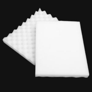 AUNMAS 2 Pcs Fondant Foam Pad, Fondant Shaping Sugar Flower Drying Modeling Wavy Sponge Mat Tray, DIY Sponge Mat Cake Decoration, White