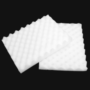 AUNMAS 2 Pcs Fondant Foam Pad, Fondant Shaping Sugar Flower Drying Modeling Wavy Sponge Mat Tray, DIY Sponge Mat Cake Decoration, White