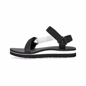 teva women's midform universal sandal, black/bright white, 11