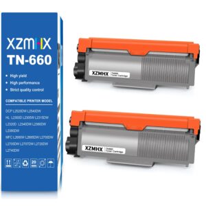 xzmhx tn660 tn630 tn-660 tn-630 replacement toner cartridge compatible for brother mfc-l2700dw mfc-l2720dw mfc-l2740dw hl-l2300d hl-l2340dw hl-l2380dw dcp-l2540dw printer (2 pack)