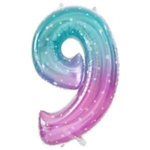 gifloon number 9 balloon, large number balloons 40 inch, 9th birthday party decorations supplies 9 year old birthday sign decor