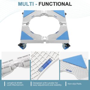 MAOPINER Multi-Functional Furniture Dolly Roller Base Adjustable Movable Base Refrigerator Stand for Washing Machine Refrigerator and Dryer (8 wheels)