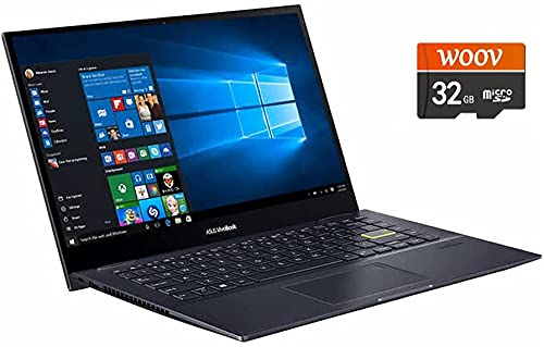 Asus 2021 Thin and Light VivoBook Flip 14,14” FHD Touchscreen, AMD 8-Core Ryzen 7 5700U, 16GB RAM, 1TB PCIe SSD, Backlit, Fingerprint, Win10 Home, Bundled with Woov 32GB Micro SD Card