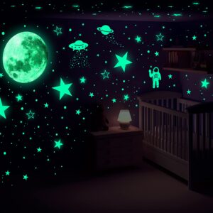 1078 PCS Glow in The Dark Stars for Ceiling, Glowing Stars for Ceiling Planets, Stars Wall Decals, Solar System Galaxy Space Nursery Wall Stickers Rocket Astronaut Kids Boys Room Decorations Bedroom
