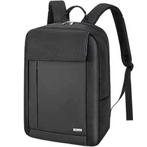 voova travel laptop backpack for men women, slim lightweight backpack bookbag with laptop compartment for work business and college, waterproof computer bag fits 14-15.6 inch notebook, black