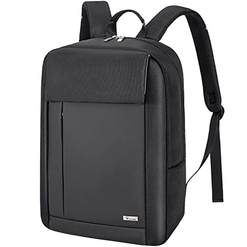 Voova Travel Laptop Backpack for Men Women, Slim Lightweight Backpack Bookbag with Laptop Compartment for Work Business and College, Waterproof Computer Bag Fits 14-15.6 Inch Notebook, Black