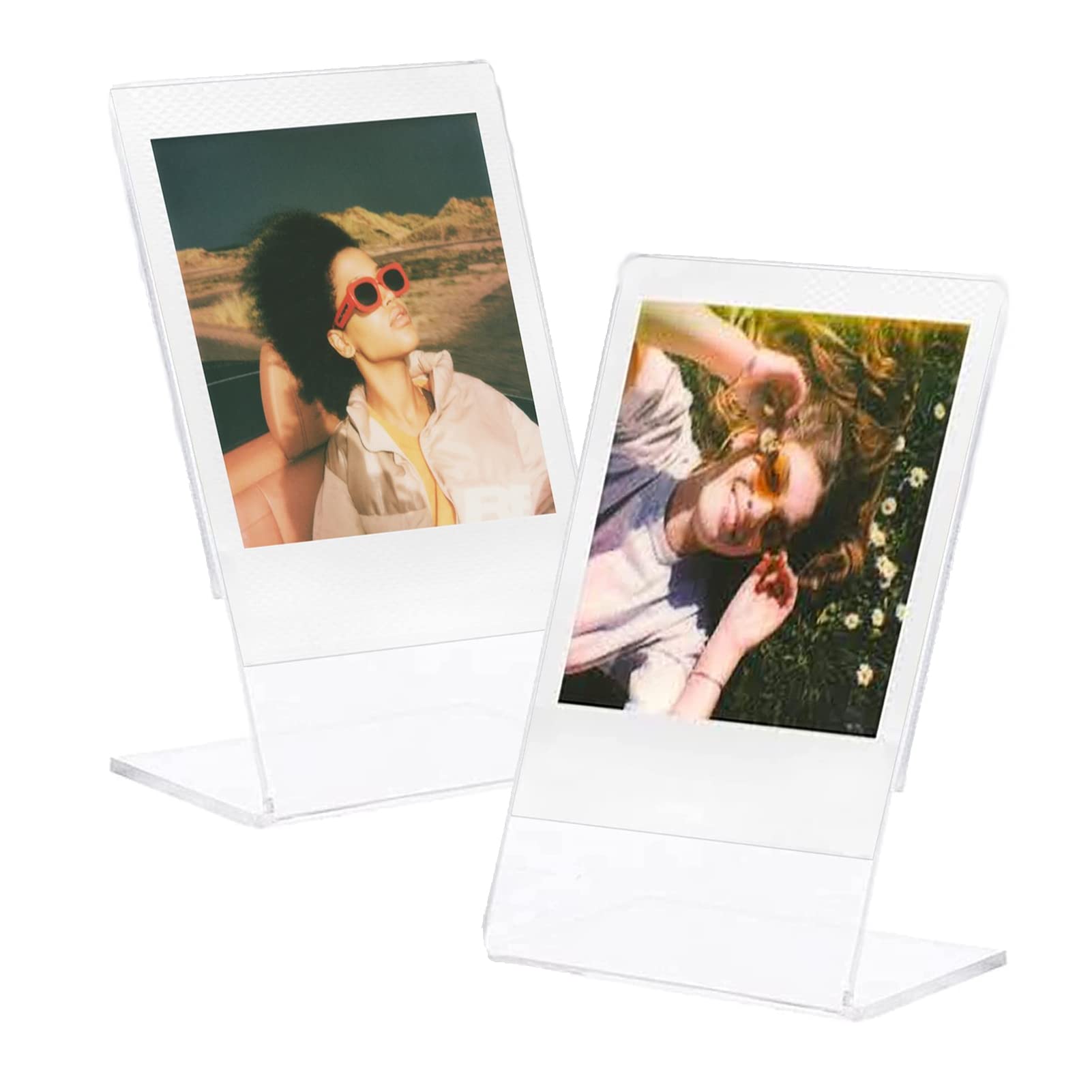 Ngaantyun Acrylic Photo Frame for Fujifilm Instax Mini 99 12 11 9 8 40 7+ Evo Instant Camera Films for Polaroid Go Film Clear Plastic Picture Frames, Pack of 2pcs