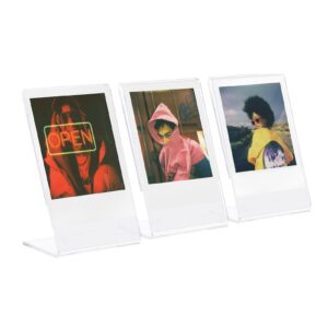 Ngaantyun Acrylic Photo Frame for Fujifilm Instax Mini 99 12 11 9 8 40 7+ Evo Instant Camera Films for Polaroid Go Film Clear Plastic Picture Frames, Pack of 2pcs