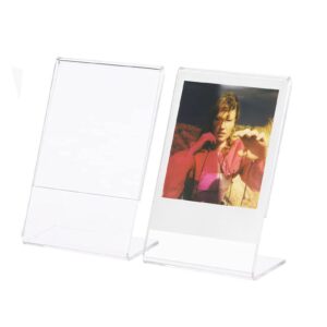 Ngaantyun Acrylic Photo Frame for Fujifilm Instax Mini 99 12 11 9 8 40 7+ Evo Instant Camera Films for Polaroid Go Film Clear Plastic Picture Frames, Pack of 2pcs