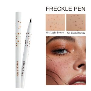 Aaiffey 2 Colors Freckle Pen Waterproof Long-lasting Quick Dry Small Spot Natural Lifelike Freckle Makeup Pen (Dark Brown+Light Brown)