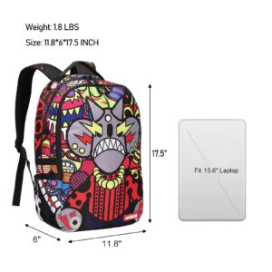 UNIKER Graffiti School Backpack for Teen Boys, 15.6 Inch Laptop Backpack with USB Charging Port, College Backpack with Reflective Straps for Safety