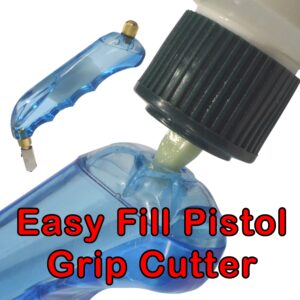 Glass Cutting Oil 8oz Bottle New Oil Fill Kit for All Tools Using Glass Cutter Oil Use for Cutting Thick Glass or Mirrors and Stained Glass, Small Bottle, Spout, Mini Funnel for All Filling Options.
