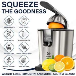 Eurolux Electric Citrus Juicer Power Pro - ELCJ-3000 - with 300 Watts of Power, This is The Most Powerful Juicer, for an Easy Smooth Juicing Experience | with Its New Updated Design