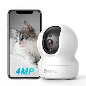 EZVIZ 2K+ Indoor Security Camera, WiFi, 360° Coverage, Night Vision, Auto Motion Tracking, Pet Baby Monitor, Two Way Talk, Compatible with Alexa (CP1 2K+)