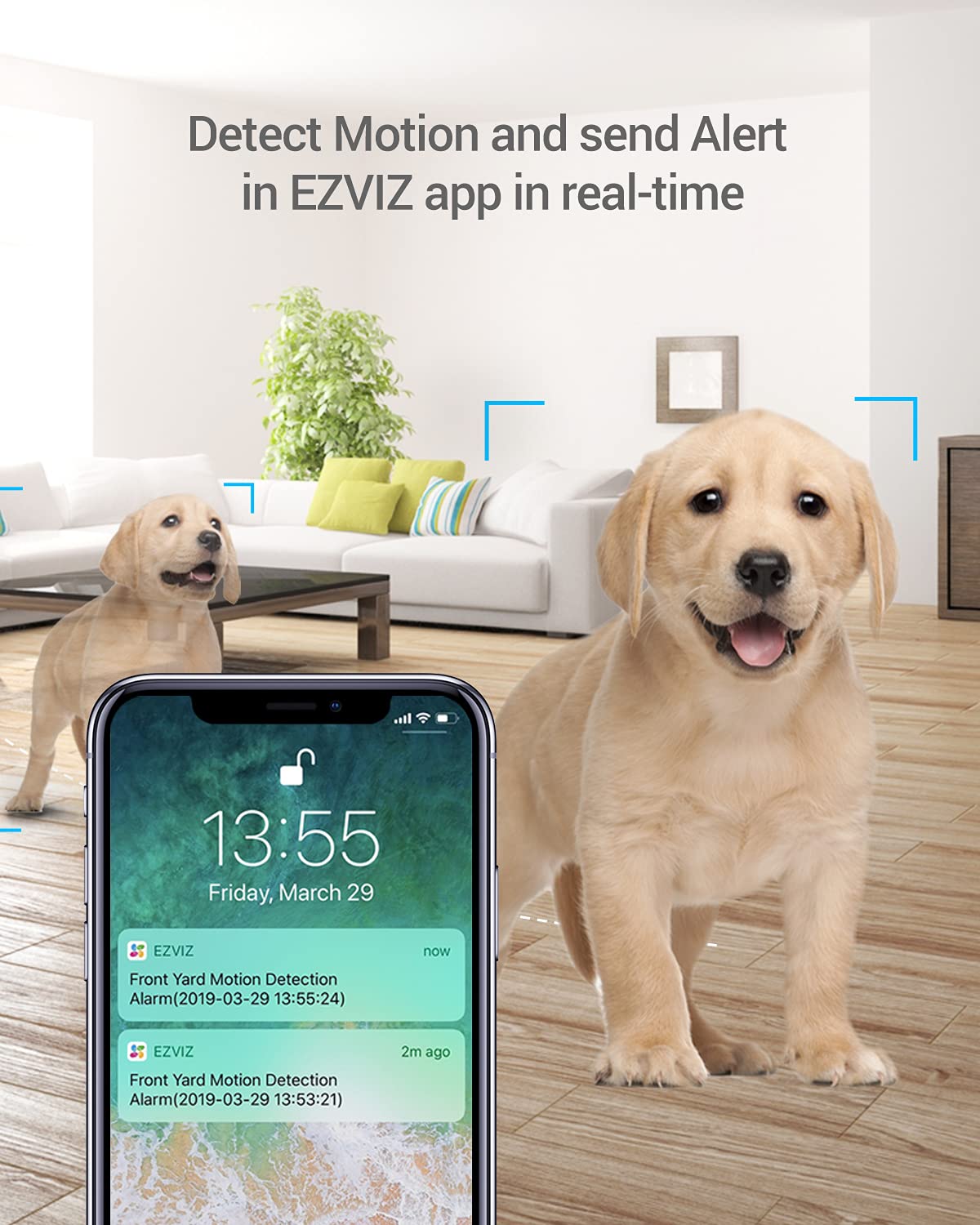 EZVIZ 2K+ Indoor Security Camera, WiFi, 360° Coverage, Night Vision, Auto Motion Tracking, Pet Baby Monitor, Two Way Talk, Compatible with Alexa (CP1 2K+)