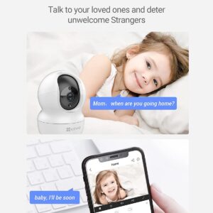 EZVIZ 2K+ Indoor Security Camera, WiFi, 360° Coverage, Night Vision, Auto Motion Tracking, Pet Baby Monitor, Two Way Talk, Compatible with Alexa (CP1 2K+)