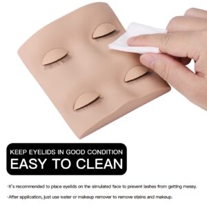 Pretty memory Lash Mannequin Head with 2 Pairs of Removable Lash Practice Eyelids, Realistic Makeup Mannequin Head, Soft-Touch Makeup Practice Face Lash Extension Supplies for Lash Extension Practice