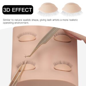 Pretty memory Lash Mannequin Head with 2 Pairs of Removable Lash Practice Eyelids, Realistic Makeup Mannequin Head, Soft-Touch Makeup Practice Face Lash Extension Supplies for Lash Extension Practice