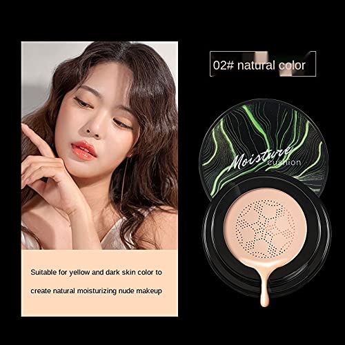 YG LianKai Mushroom Head Air Cushion CC Cream Foundation, Moisturizing Concealer BB Cream Nude Long Lasting Matte CC Cream Face Makeup Base (Natural Color)