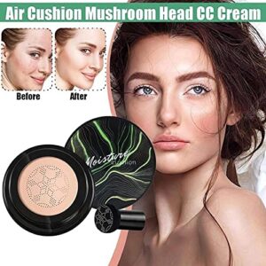 YG LianKai Mushroom Head Air Cushion CC Cream Foundation, Moisturizing Concealer BB Cream Nude Long Lasting Matte CC Cream Face Makeup Base (Natural Color)
