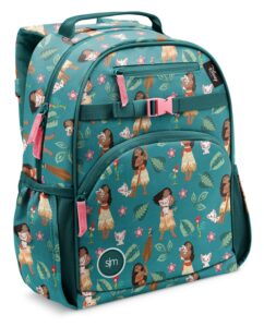 simple modern disney toddler backpack for school girls and boys | kindergarten elementary kids backpack | fletcher collection | kids - medium (15" tall) | moana's village