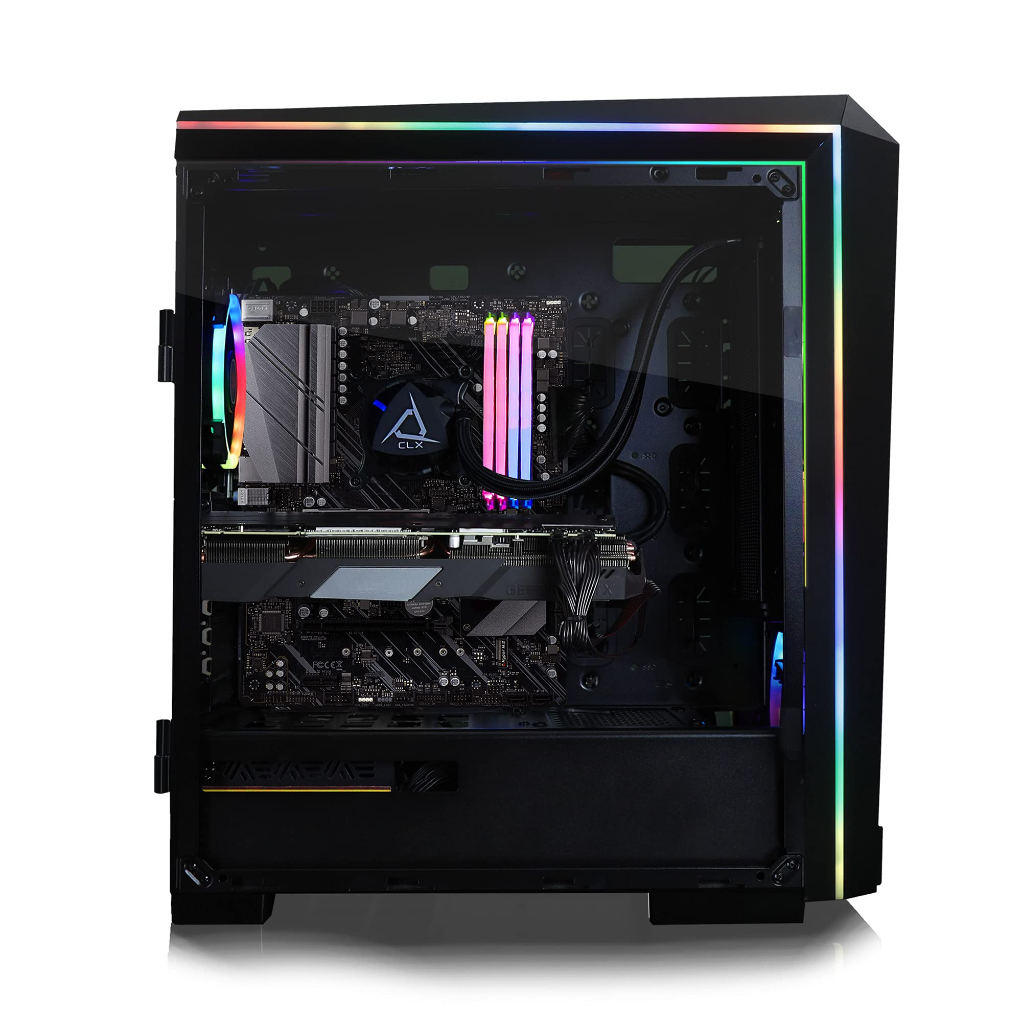 CLX Set VR-Ready Gaming Desktop - Liquid Cooled AMD Ryzen 9 5950X 3.4Ghz 16-Core Processor, 64GB DDR4 Memory, GeForce RTX 3080 10GB GDDR6X Graphics, 1TB SSD, 6TB HDD, WiFi, Windows 11 Home 64-bit